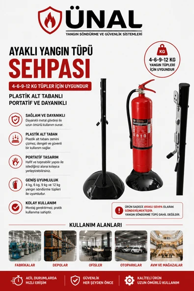 Ayaklı Tüp Sehbası 4 6 9 12 kg Yangın Tüpü I?çin Uygundur Plastik Alt Taban ürün görseli 1