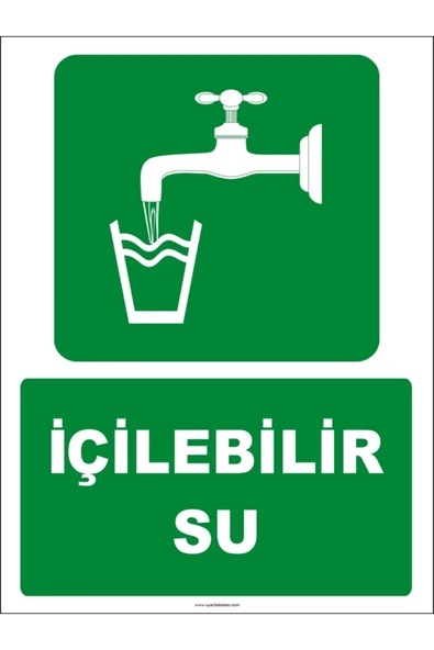 İçilebilir Su Levhası Kolay Montaj İş Yeri Apartman Uyumlu PVC İkaz Tabelası Apartman Site ürün görseli 1