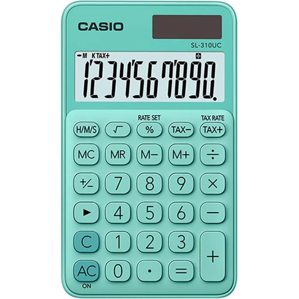 Casio SL-310UC-GN Cep Tipi 10 Hane Yeşil Hesap Makinesi ürün görseli 1