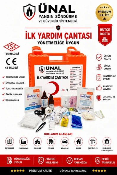 İlk Yardım Çantası Duvar Tipi Araç,, Okul, Trafik, İş Yeri İlk Yardım Ekipmanı A kalite ürün görseli 1