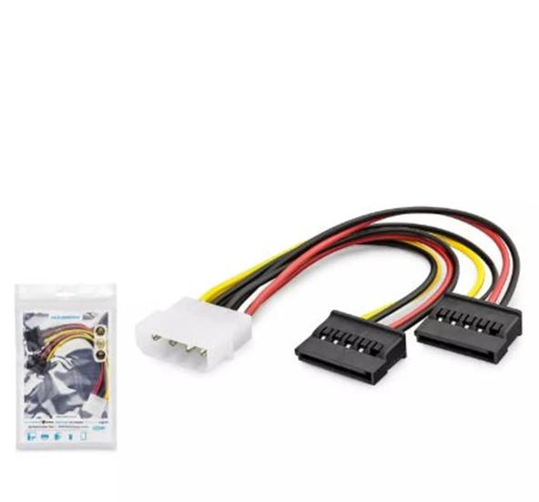 Hadron Hdx5525 Sata Power Kablo Poşetli 2In1 16Cm Siyah ürün görseli 1