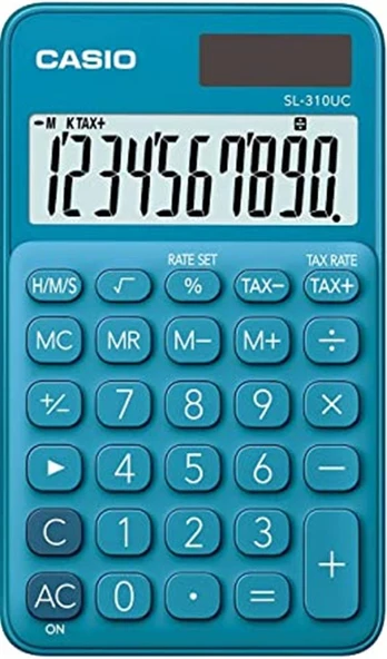 Casio SL-310UC-BU Cep Tipi 10 Hane Mavi Hesap Makinesi ürün görseli 1