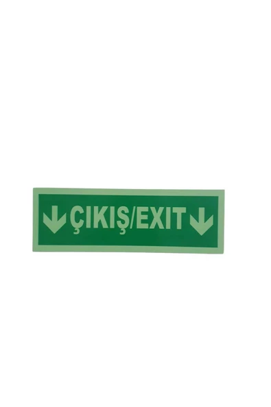 Çıkış Exit Yönlendirme Levhası (aşağı Yön) Kolay Montaj İkaz Tabelası PVC ürün görseli 1