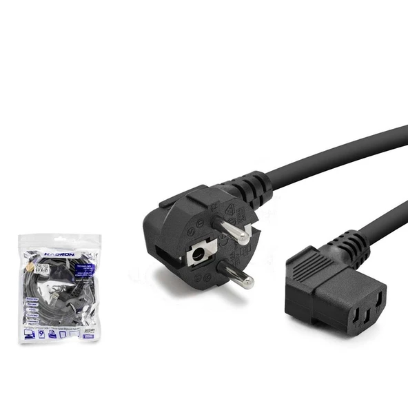Hadron Hdx5555 1.8MT Power Kablo 42Pin 1Mm 500W L Tip  Siyah ürün görseli 1