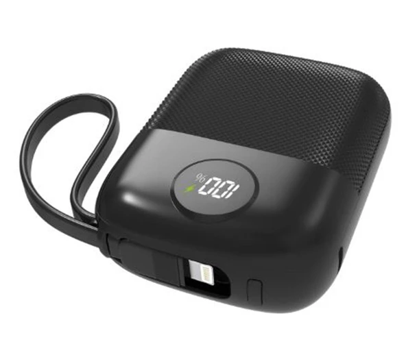S-link MP110 10000mAh PD22.5W Type-C+Lightning Kablolu Siyah  Pil Şarj Cihazı Powerbank ürün görseli 1
