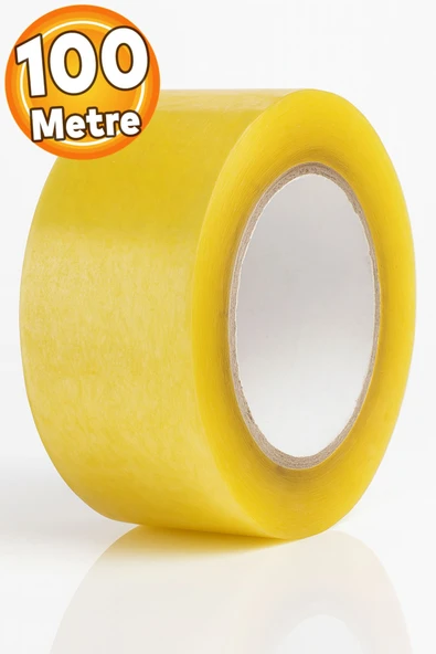 Koli Bandı 45 mm X 100 Metre Şeffaf Güçlü Yapışkanlı Kopmayan Bant Bandı Uyarı Sticker ürün görseli 1