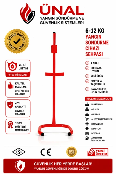 6-12 kg Yangın Söndürme Cihazı Sehpası Yangın Söndürücü Standı Metal Sehpa ürün görseli 1
