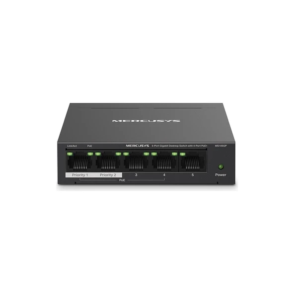 MS105GP, 5-Port Gigabit Desktop Switch With 4-Port Poe+ ürün görseli 1