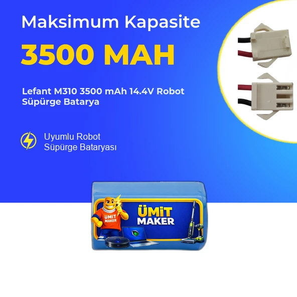 Lefant M310 3500 mAh 14.4V Robot Süpürge Batarya ürün görseli 1