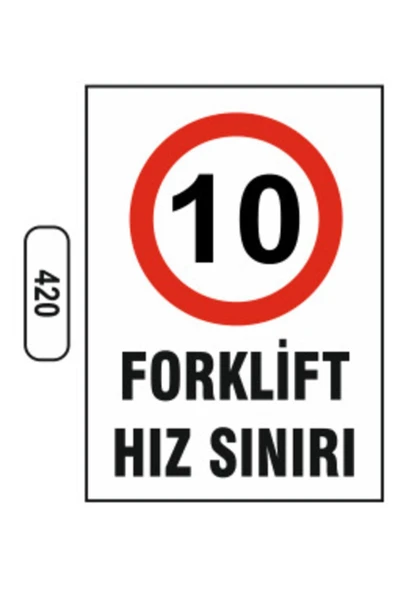 Forklift Hız Sınırı 10 Uyarı İkaz Levhası Kolay Montaj PVC İkaz Tabelası Kapı Duvar ürün görseli 1