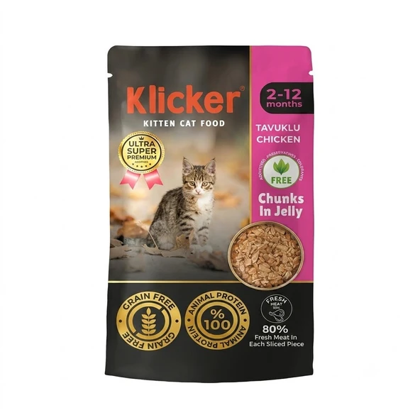 Klicker Pauch Tavuklu Yavru Kedi Konservesi 85 gr ürün görseli 1
