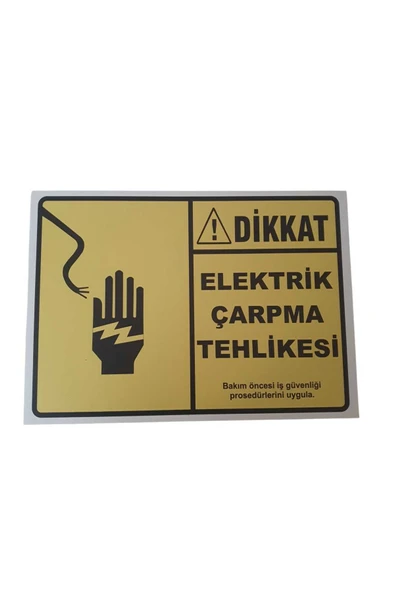 Elektrik Çarpma Tehlikesi Uyarı Levhası Kolay Montaj İş Yeri Apartman Uyumlu İkaz Tabelası ürün görseli 1