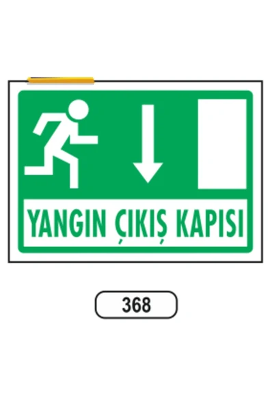 Yangın Çıkışı (aşağı Ok) Uyarı Levhası 25x35 cm PVC Kolay Montaj İkaz Tabelası Kapı Duvar ürün görseli 1