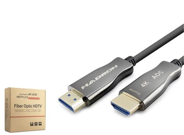 Hadron Hdx2059 50M  Fiber Hdmi Kablo 4K 60Hz  Siyah ürün görseli 1