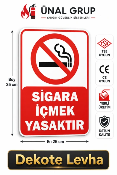 Trafik ve Uyarı Levhası Sigara Içmek Yasaktır 25x35 cm ürün görseli 1