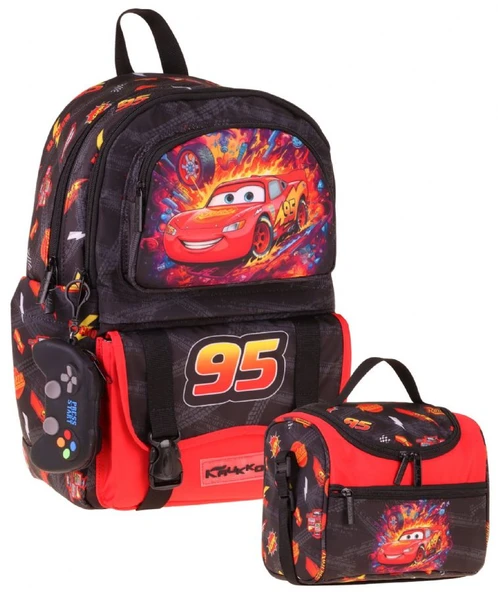 Kaukko Kids Rust Eze Erkek Çocuk Kırmızı - Siyah İlkokul Sırt Çantası ve Beslenme Çanta Seti - SETKK-L5399B ürün görseli 1