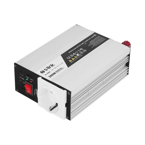 S-link SL-200W 200W Çakmaktan Power Inverter ürün görseli 1