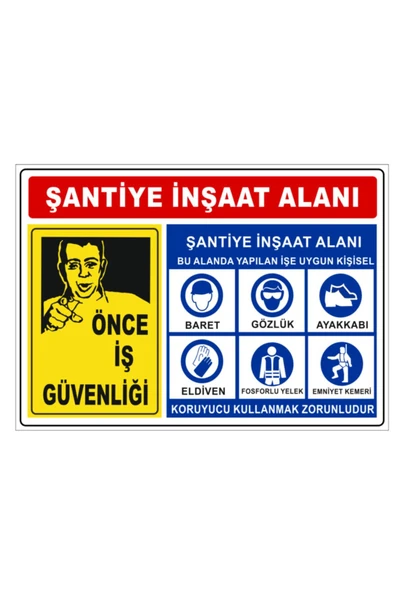Şantiye Inşaat Alanı Inşaat Uyarı Levhası ürün görseli 1
