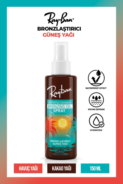 Rayban Express Tanning Bronzing Oil Spray | Bronzlaştırıcı Güneş Yağı Spreyi 150 ml ürün görseli 1