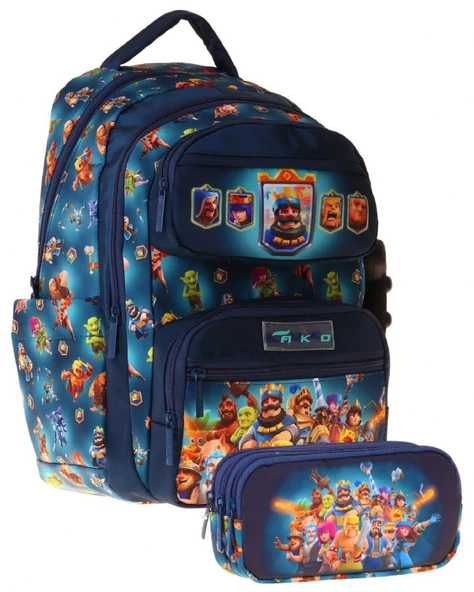 Kaukko Kids Boom Lacivert Erkek Çocuk İlkokul Sırt Çantası ve Kalem Çantası Seti - SETKK-L5419C ürün görseli 1