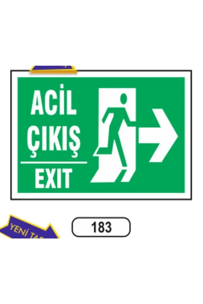 Acil Çıkış Acil Çıkış (Sağ) Uyarı İkaz Levhası Kolay Montaj İkaz Tabelası PVC ürün görseli 1