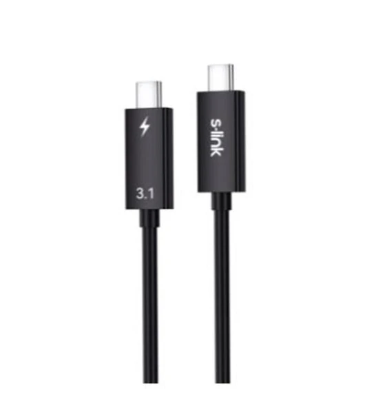 S-link SL-TC302 Thunderbolt 3.0 2m 4k 60Hz PD100W TypeC to TypeC 40Gbps Hızlı Data Kablosu ürün görseli 1