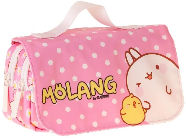 Kaukko Kids Taşıma Askılı Kız Çocuk Molang Baskılı Şık Kalem Çantası (Pembe - Sarı) - L5320 ürün görseli 1