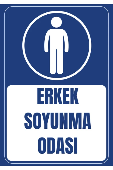 Erkek Soyunma Odası Uyarı Levhası Kolay Montaj İş Yeri Apartman Uyumlu PVC İkaz Tabelası ürün görseli 1