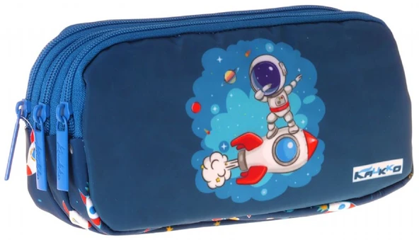 Kaukko Kids Astronot Baskılı Lacivert Erkek Çocuk Okul Kalemliği Kalem Çantası - L5366 ürün görseli 1