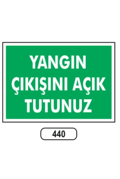 Yangın Çıkışını Açık Tutunuz Uyarı İkaz Levhası Kolay Montaj PVC İkaz Tabelası Kapı Duvar ürün görseli 1