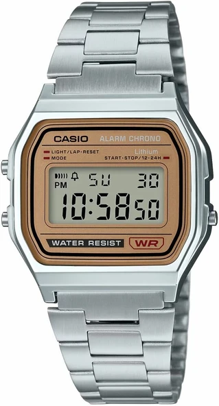 Casio A158WEA-9DF Retro Quartz Çelik Gri 33 mm Erkek Kol Saati ürün görseli 1