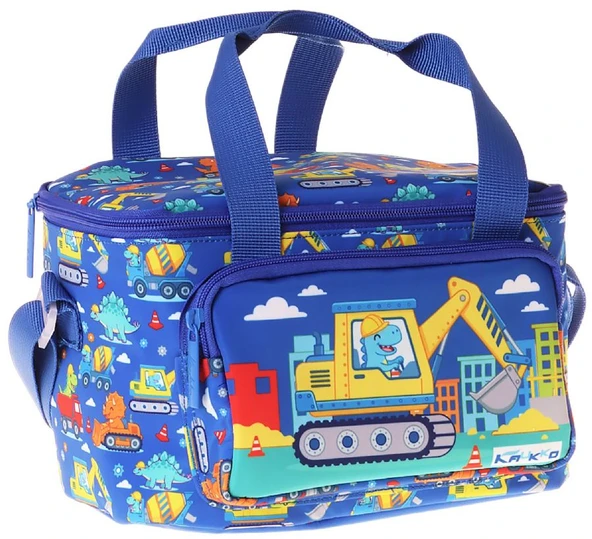 Kaukko Kids İki Bölmeli Thermo Okul Beslenme Çantası - Dinazor ve İş Makinesi Baskılı (Erkek Çocuk) - L5370 ürün görseli 1
