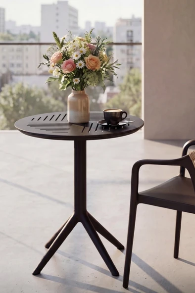 Loft 60 cm Katlanır Lüks Kafe Masası  Bahçe, Balkon, Kafe ve Restoran Masası ürün görseli 1