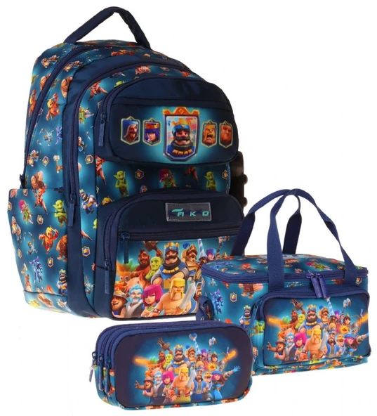 Kaukko Kids Boom(Lacivert Renk) Erkek Çocuk Üçlü İlkokul Okul Çantası Seti/Takımı - SETKK-L5419A ürün görseli 1