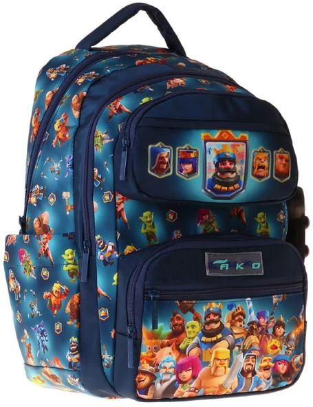 Kaukko Kids Beş Bölmeli Erkek Çocuk Boom Baskılı Lacivert İlkokul Okul Sırt Çantası - L5419 ürün görseli 1