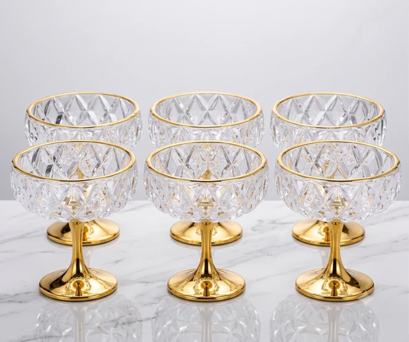 Diamond Metal  Ayaklı Sunumluk 6 Lı Gold ürün görseli 1