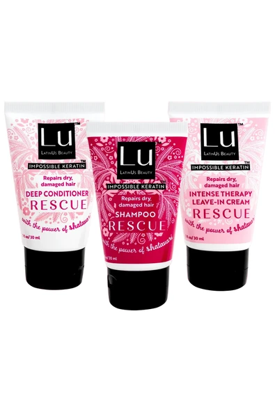 LatinUs Beauty Rescue Şampuan, Saç Kremi ve Şekillendirici Krem Seyahat Seti ürün görseli 1