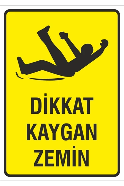 Dikkat Kaygan Zemin Levhası 35x25 cm Kapı Duvar İkaz Tabelası ürün görseli 1