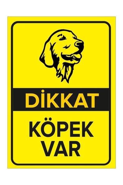 Dikkat Köpek Var Uyarı Levhası 25x35 cm Kapı Duvar İkaz Tabelası ürün görseli 1