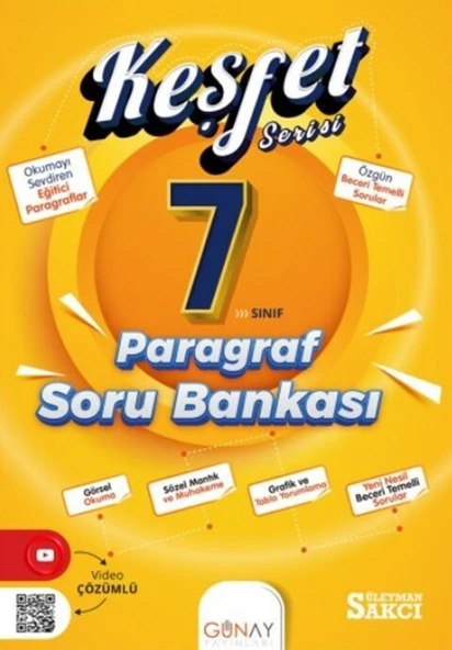 7. Sınıf Paragraf Keşfet Soru Bankası Günay Yayınları ürün görseli 1