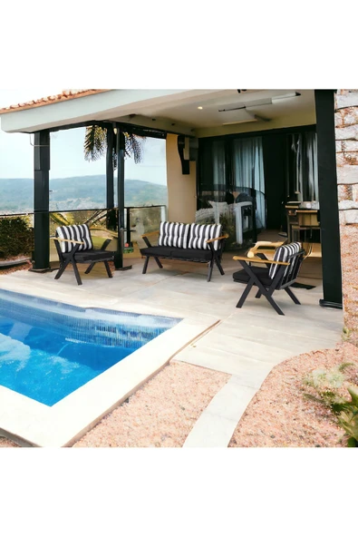 N Design 2-1-1 Balkon Takımı, Bahçe Mobilyası, Çay Seti, Kafe Oturma Grubu, Teras Koltuk Takımı ürün görseli 1
