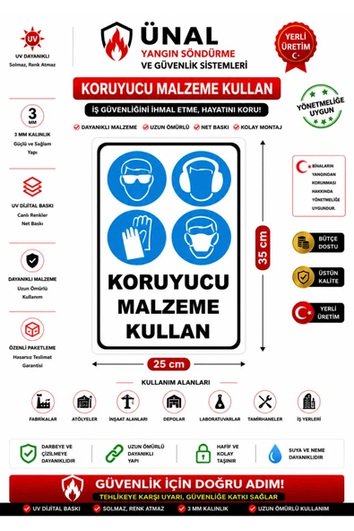 İş Güvenliği Uyarı Levhası 20x30 cm Dekota Kapı Duvar İkaz Tabelası ürün görseli 1
