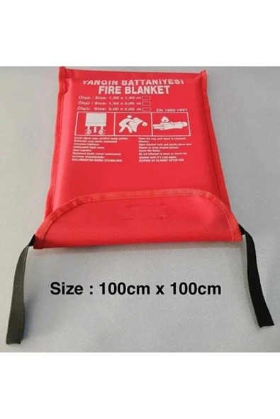 100x100 cm Yangın Battaniyesi Alev Boğucu Fiberglas Acil Durum Söndürme Battaniyesi ürün görseli 1