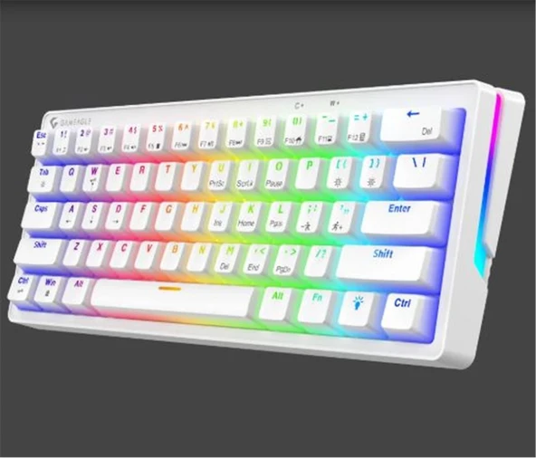 Gameagle GE2015 Poseıdon RGB Kablolu Us Layout Mekanik Beyaz Oyuncu Klavyesi ürün görseli 1