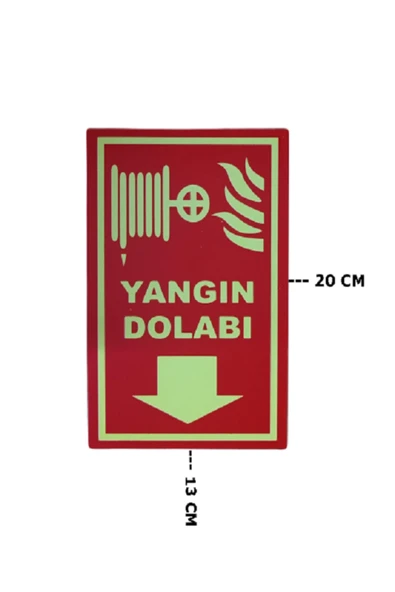 Fosforlu Yangın Dolabı Levhası Kolay Montaj İş Yeri Apartman Uyumlu Fosforlu Fotolümen ürün görseli 1
