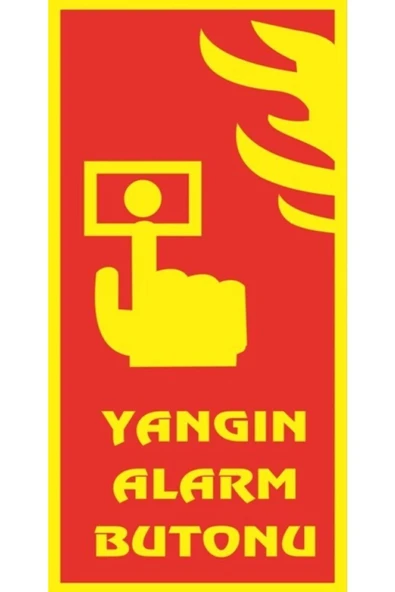 Yangın Alarm İhbar Sireni ve Butonu 12x24 cm Fosforlu Fotolümen Dekota Uyarı Levhası ürün görseli 1