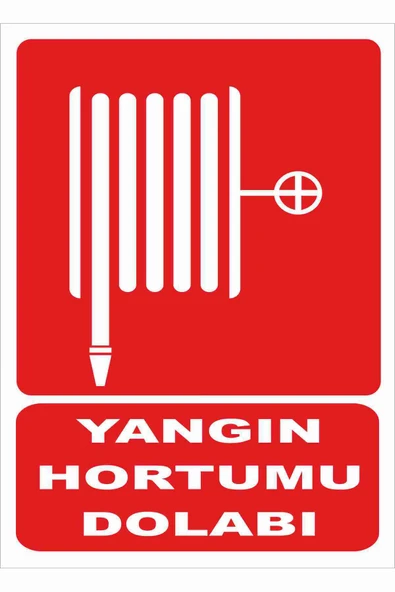 Yangın Hortumu Dolabı Uyarı Levhası Kolay Montaj İş Yeri Apartman Uyumlu PVC İkaz Tabelası ürün görseli 1