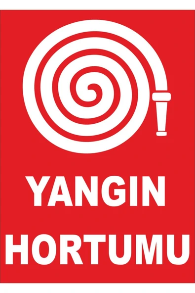 Yangın Hortumu Uyarı Levhası Kolay Montaj İş Yeri Apartman Uyumlu PVC İkaz Tabelası ürün görseli 1