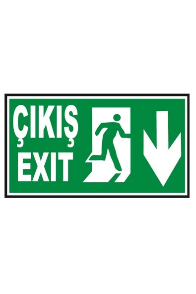 Acil Çıkış Yönlendirme Levhası 12x25 cm Fosforlu Fotolümen Yönlendirme Tabelası ürün görseli 1