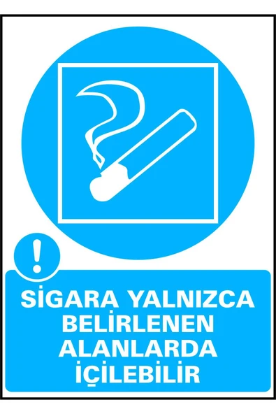Sigara Yalnızca Belirlenen Alanlarda İçilebilir 3 mm Dekota Uyarı Levhası 17,5 X 25 cm ürün görseli 1